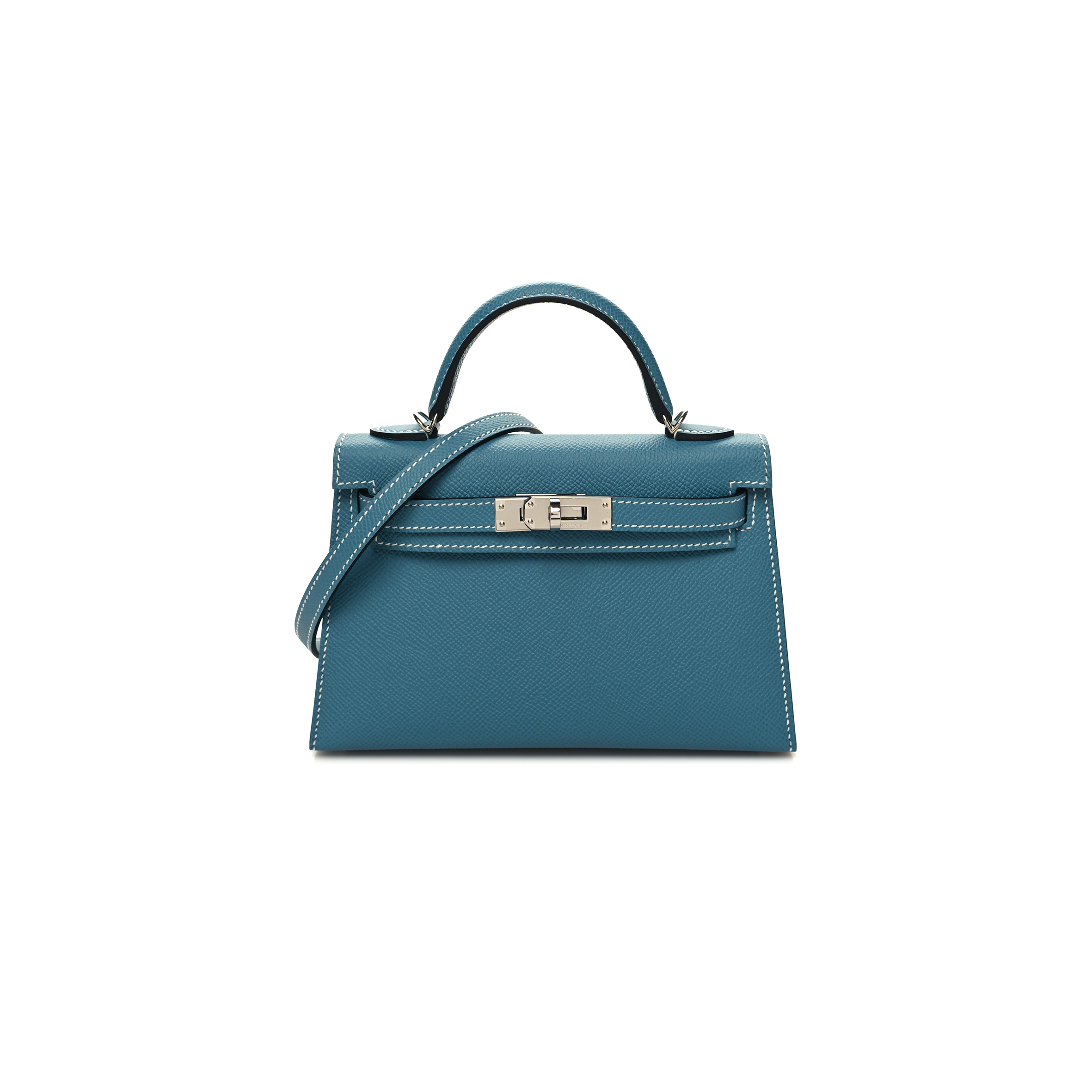 HERMÈS EPSOM MINI KELLY II NEW BLUE JEAN (19*12*5.5cm)